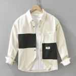 Workwear Stitching Men's Fashion Casual Versatile Artistic Loose Top