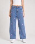 Printed Blue Jeans For Women