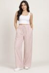 Pink Striped Palazzo For Women